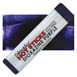 Enkaustikos Hot Sticks Encaustic Wax Paint - Dioxazine Purple, 13 ml stick and swatch