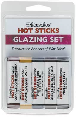 Enkaustikos Hot Sticks Encaustic Paints - Set of 5, Glazing Colors, 13 ml sticks