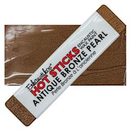Enkaustikos Hot sticks Encaustic Wax Paint - Antique Bronze Pearl, 13 ml stick and swatch