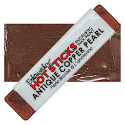 Enkaustikos Hot sticks Encaustic Wax Paint - Antique Copper Pearl, 13 ml stick and swatch