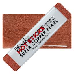 Enkaustikos Hot sticks Encaustic Wax Paint - Super Copper Pearl, 13 ml stick and swatch