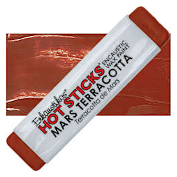 Enkaustikos Hot sticks Encaustic Wax Paint - Mars Terracotta, 13 ml stick and swatch