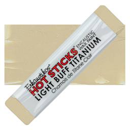 Enkaustikos Hot sticks Encaustic Wax Paint - Light Buff Titanium, 13 ml stick and swatch