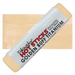 Enkaustikos Hot sticks Encaustic Wax Paint - Golden Buff Titanium, 13 ml stick and swatch