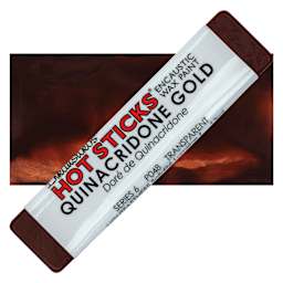 Enkaustikos Hot sticks Encaustic Wax Paint - Quinacridone Gold, 13 ml stick and swatch