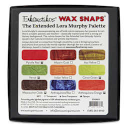 Enkaustikos Wax Snaps Encaustic Paints - Set of 9, Lora Murphy Extended, 13 ml back of package