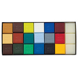 Enkaustikos Wax Snaps Encaustic Paints - Earth, Wind and Fire Set in open package
