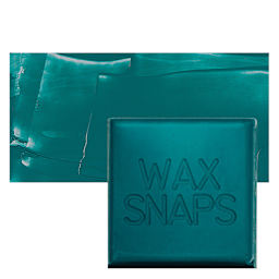 Enkaustikos Wax Snaps Encaustic Paint - Cobalt Teal Green, 40 ml snaps and swatch