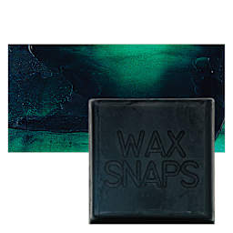 Enkaustikos Wax Snaps Encaustic Paint - Phthalo Green Blue Shade, 40 ml snaps and swatch