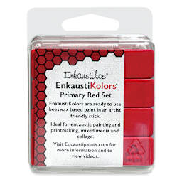 Enkaustikos EnkaustiKolors Paint Set - Front of package of Primary Red 4 pc package
