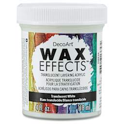 DecoArt Wax Effects Acrylic Paint - Translucent White, 4 oz Jar (Front)
