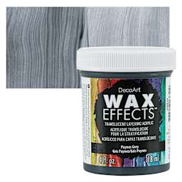 DecoArt Wax Effects Acrylic Paint - Paynes Grey, 4 oz Jar and swatch