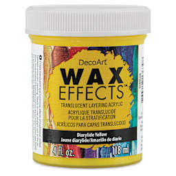 DecoArt Wax Effects Acrylic Paint - Diarylide Yellow, 4 oz Jar (Front)