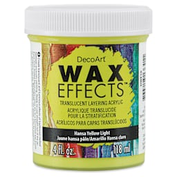 DecoArt Wax Effects Acrylic Paint - Hansa Yellow Light, 4 oz Jar (Front)