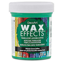 DecoArt Wax Effects Acrylic Paint - Phthalo Green Yellow, 4 oz Jar (Front)