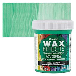 DecoArt Wax Effects Acrylic Paint - Phthalo Green Yellow, 4 oz Jar and swatch