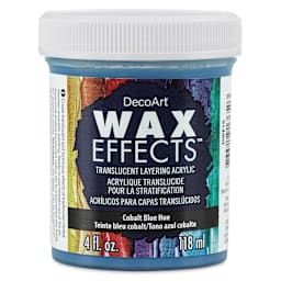 DecoArt Wax Effects Acrylic Paint - Cobalt Blue Hue, 4 oz Jar (Front)
