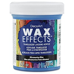 DecoArt Wax Effects Acrylic Paint - Ultramarine Blue, 4 oz Jar (Front)