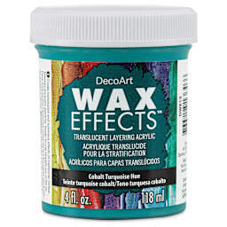 DecoArt Wax Effects Acrylic Paint - Cobalt Turquoise, 4 oz Jar (Front)