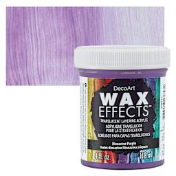 DecoArt Wax Effects Acrylic Paint - Dioxazine Purple, 4 oz Jar and swatch
