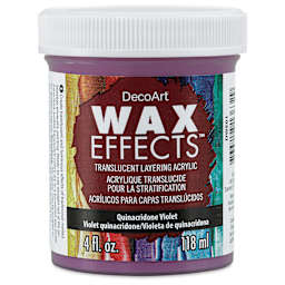 DecoArt Wax Effects Acrylic Paint - Quinacridone Violet, 4 oz Jar (Front)