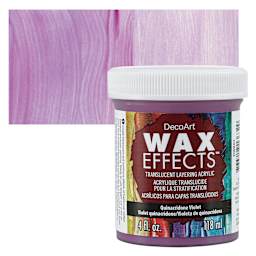 DecoArt Wax Effects Acrylic Paint - Quinacridone Violet, 4 oz Jar and swatch
