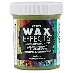 DecoArt Wax Effects Acrylic Paint - Sap Green, 4 oz Jar (Front)