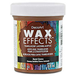 DecoArt Wax Effects Acrylic Paint - Burnt Sienna, 4 oz Jar (Front)