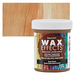 DecoArt Wax Effects Acrylic Paint - Burnt Sienna, 4 oz Jar and swatch