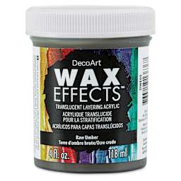 DecoArt Wax Effects Acrylic Paint - Raw Umber, 4 oz Jar (Front)