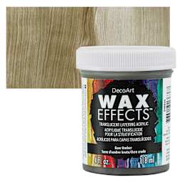DecoArt Wax Effects Acrylic Paint - Raw Umber, 4 oz Jar and swatch
