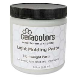 Ceracolors Waterborne Wax Paint Light Molding Paste, 236 ml Jar - front
