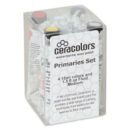 Ceracolors Water-Soluble Encaustic Paints - Primary Colors, Set of 5 - front of packaging