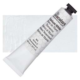 Ceracolors Waterborne Wax Paint - Titanium White - Tube and Swatch