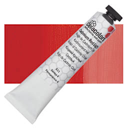 Ceracolors Waterborne Wax Paint - Cadmium Red Light - Tube and Swatch