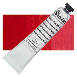 Ceracolors Waterborne Wax Paint - Cadmium Red Medium - Tube and Swatch