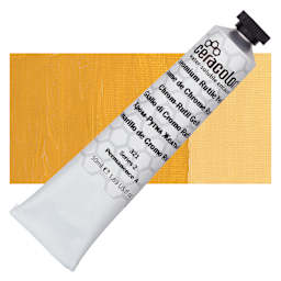 Ceracolors Waterborne Wax Paint - Chromium Rutile Yellow - Tube and Swatch