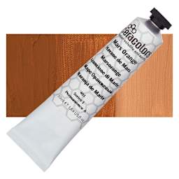 Ceracolors Waterborne Wax Paint - Mars Orange 50 ml Tube and Swatch