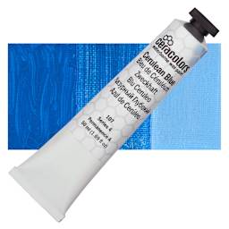 Ceracolors Waterborne Wax Paint - Cerulean Blue - Tube and Swatch