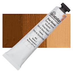 Ceracolors Waterborne Wax Paint - Raw Sienna - Tube and Swatch