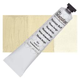 Ceracolors Waterborne Wax Paint - Titanium Buff - Tube and Swatch