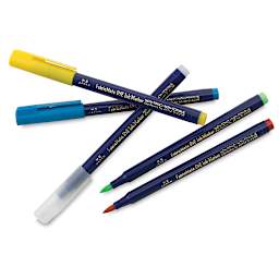 Yasutomo FabricMate DYE Ink Markers - Assorted markers shown in pile, 2 uncapped