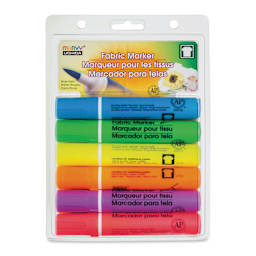 Marvy Fabric Brush Markers - Fluorescent Colors, front of the packaging