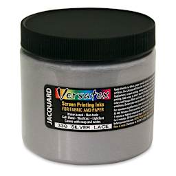 Jacquard Versatex Screen Printing Ink - Pearlized Silver Lace, 16 oz jar