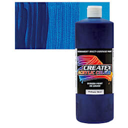 Createx Acrylic - Phthalo Blue (Green Shade), Quart and swatch