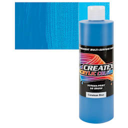 Createx Acrylic - Cerulean Blue, Pint and swatch