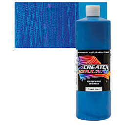 Createx Acrylic - Pearl Blue, Quart and swatch