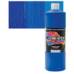 Createx Acrylic - Iridescent Electric Blue, Quart and swatch