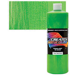 Createx Acrylic - Pearl Lime Green, Quart and swatch