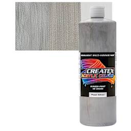 Createx Acrylic - Pearlescent Silver, Quart and swatch